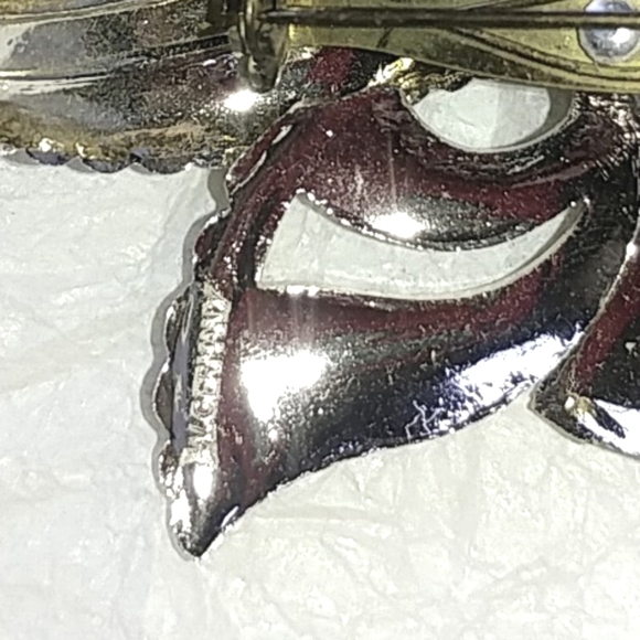 WEST GERMANY ELOXAL ALUMINUM FAUX MARCASITE BROOCH - Picture 7 of 8